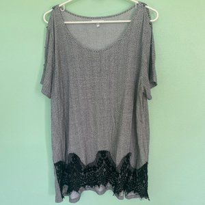 Maurices black and white striped tee